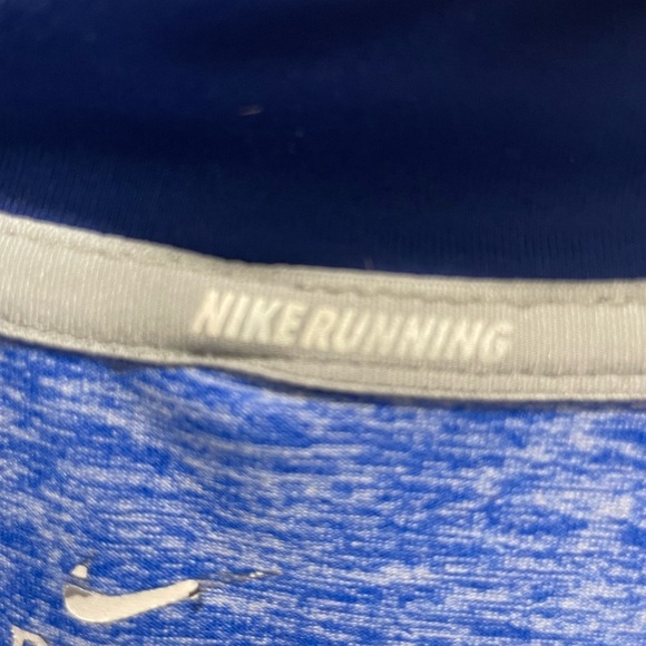 Nike dry Fit element Blue Heather Long Sleeve 1/2 zip running Top womens M - Picture 7 of 10